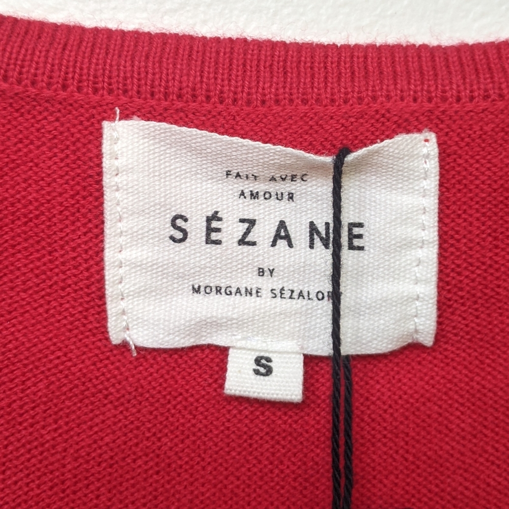 Sezane Anka Dress Red Small - Picture 4 of 9